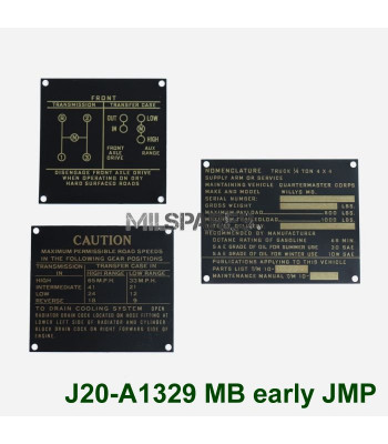 Data plate set, brass, MB